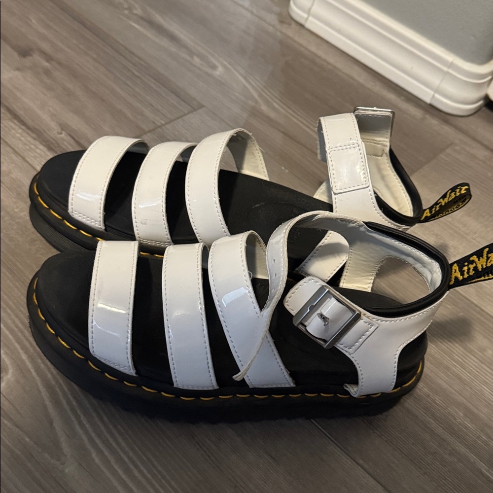 Dr Martens Blaire White Leather Gladiator Sandals Size 8